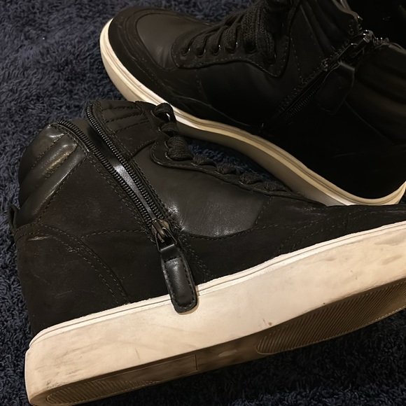 JENNIFER LOPEZ Platform Black High-Top Sneaker Wedge Size 8 - Picture 6 of 11